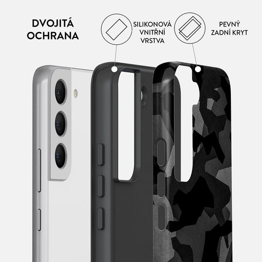 Night Black Camouflage - Samsung Galaxy S22 Plus Kryt 6