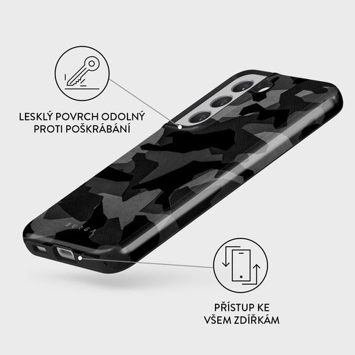 Night Black Camouflage - Samsung Galaxy S22 Plus Kryt 7