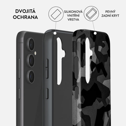 Night Black Camouflage - Samsung Galaxy S23 FE Kryt 2