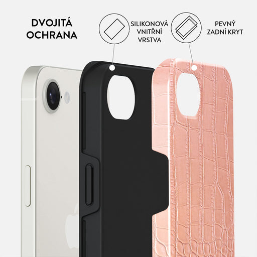 Pink Croco - iPhone 16e Kryt 2