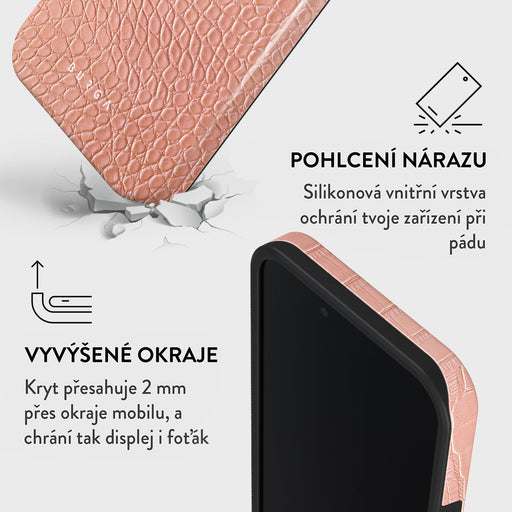 Pink Croco - iPhone 16e Kryt 4