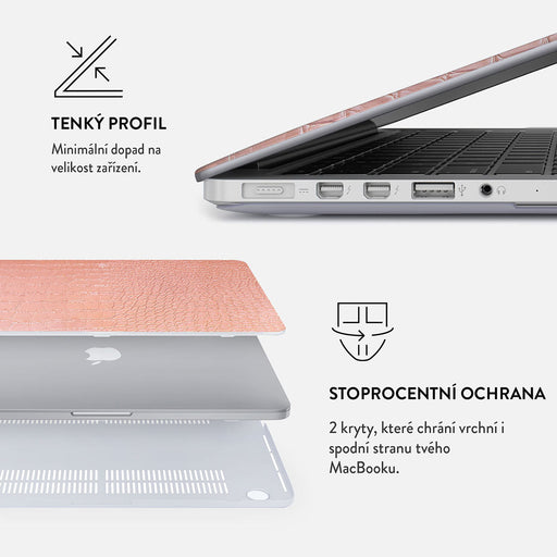Pink Croco - Macbook Pevný Kryt na MacBook 18