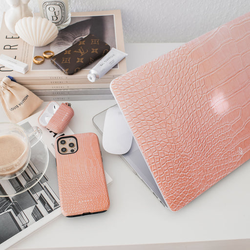 Pink Croco - Macbook Pevný Kryt na MacBook 21