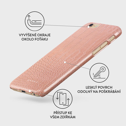 Pink Croco - iPhone 6 / 6S Kryt 3